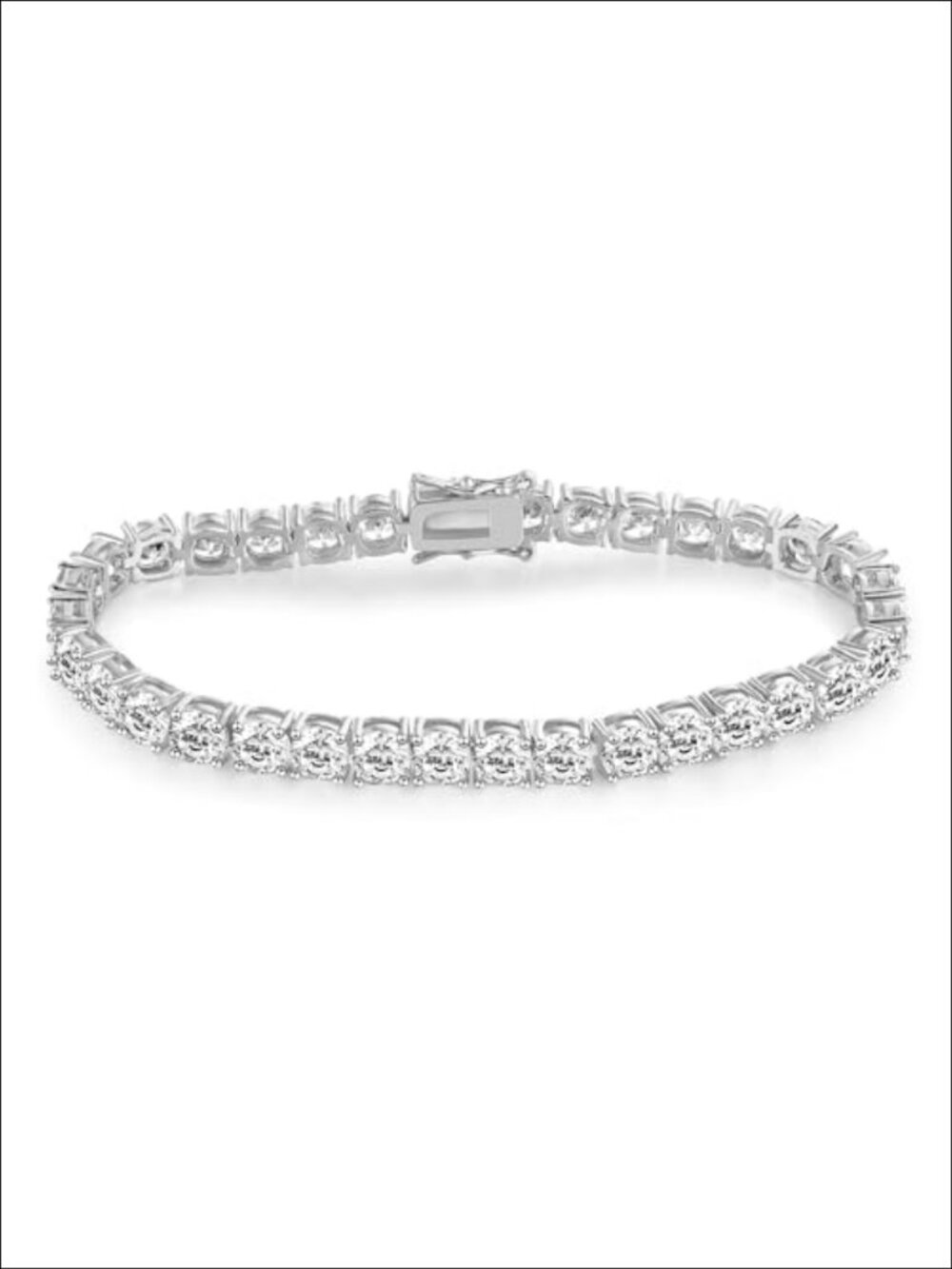 5MM Tennis Bracelet 18K White/Yellow Gold Plated Round Cubic Zirconia